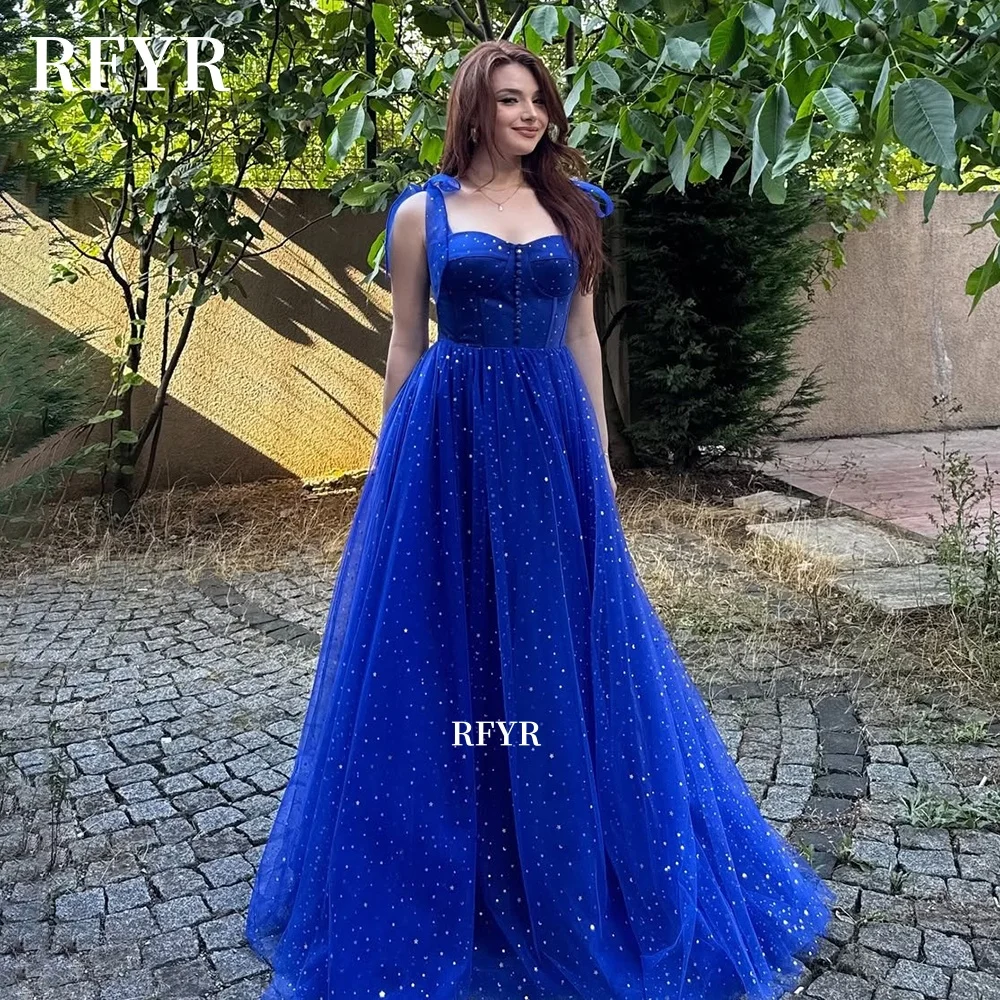 

RFYR A Line Evening Gowns Sweetheart Party Dress Elegant Prom Gowns Vestidos De Noche Formal Occasion Dress for Women Customized