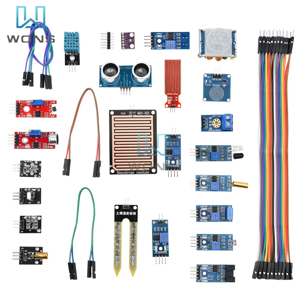 

Наборы сенсорных модулей 22 в 1 для Arduino Raspberry Pi IoT, стартовый набор для начинающих (учебное пособие входит в комплект), инструменты, аксессуары