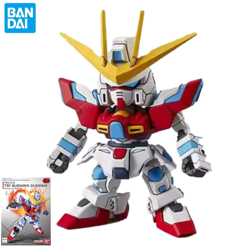 Bandai Q version SDEX Gundam model BB warrior 011 TRY Burning, adornos ensamblados a mano, colección de anime