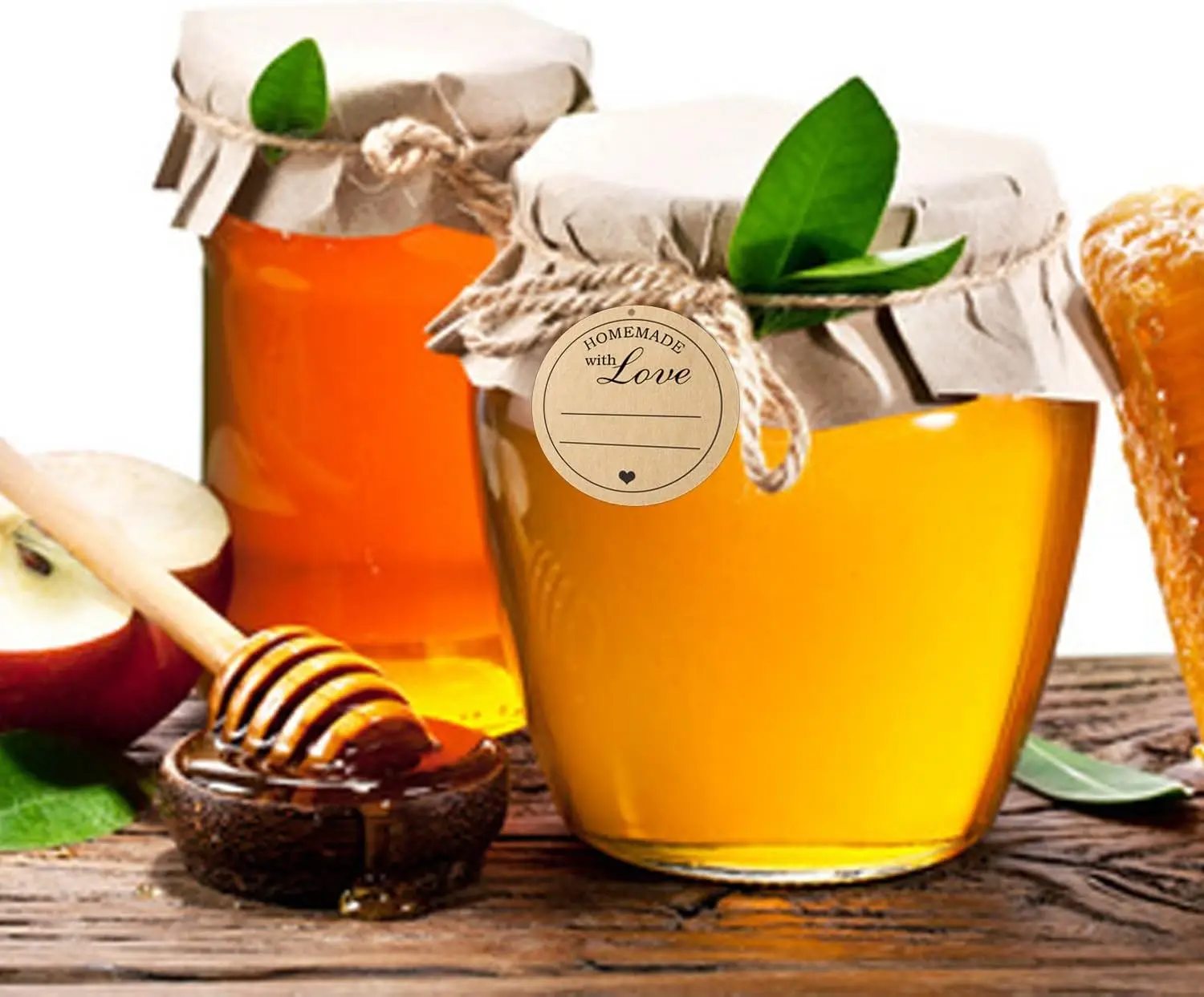 Homemade with Love Tags 2 Inch Round Kraft Handmade Tags with String Gift Tags for Gift Wrapping,Arts&Crafts