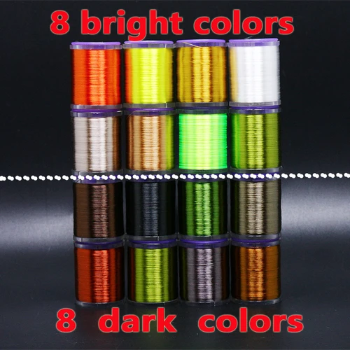 Imagen 2 del producto Juego de 8 carretes Royal Sissi, hilo para atar moscas de alta resistencia 75D con bobina estándar, filamentos híbridos de 320 yardas/carretera, hilo encerado 8/0