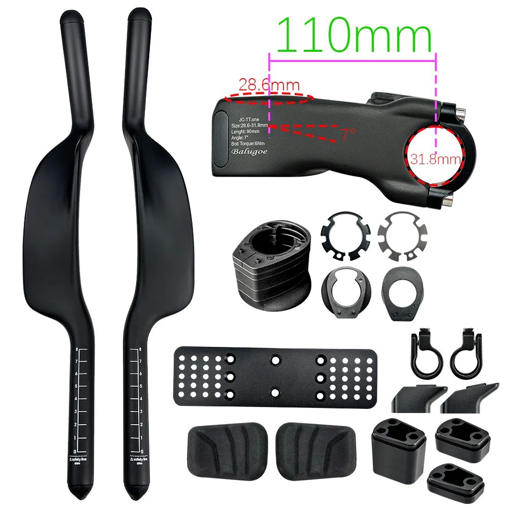 26 BALUGOE MTB Fietsstuurpen Verticale Pijpsteun HandvatTriathlon Gemodificeerde Highway Bike TT-handgreep, Lepelzijhandgreep, 28,6-31,8MM