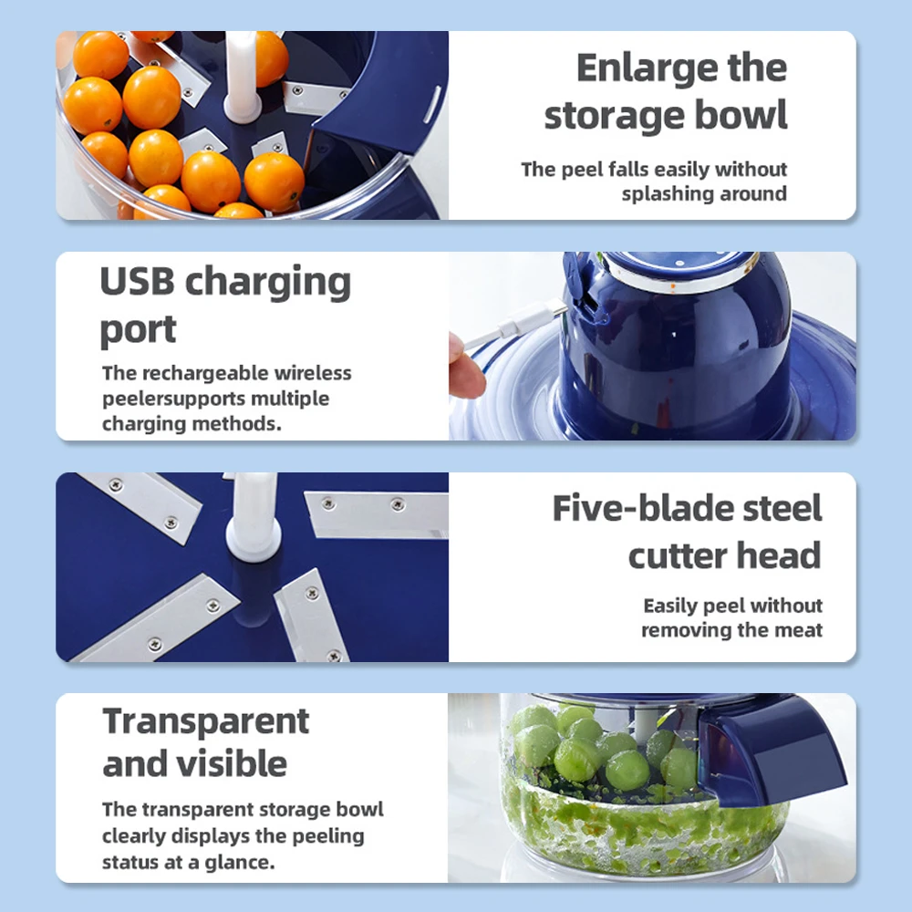 

2025 Automatic Fruit Peeler, Household Smart Peeler,Portable Grape/Tomato Peeler for Home,Quick Peeling Mechine Kitchen Supplies