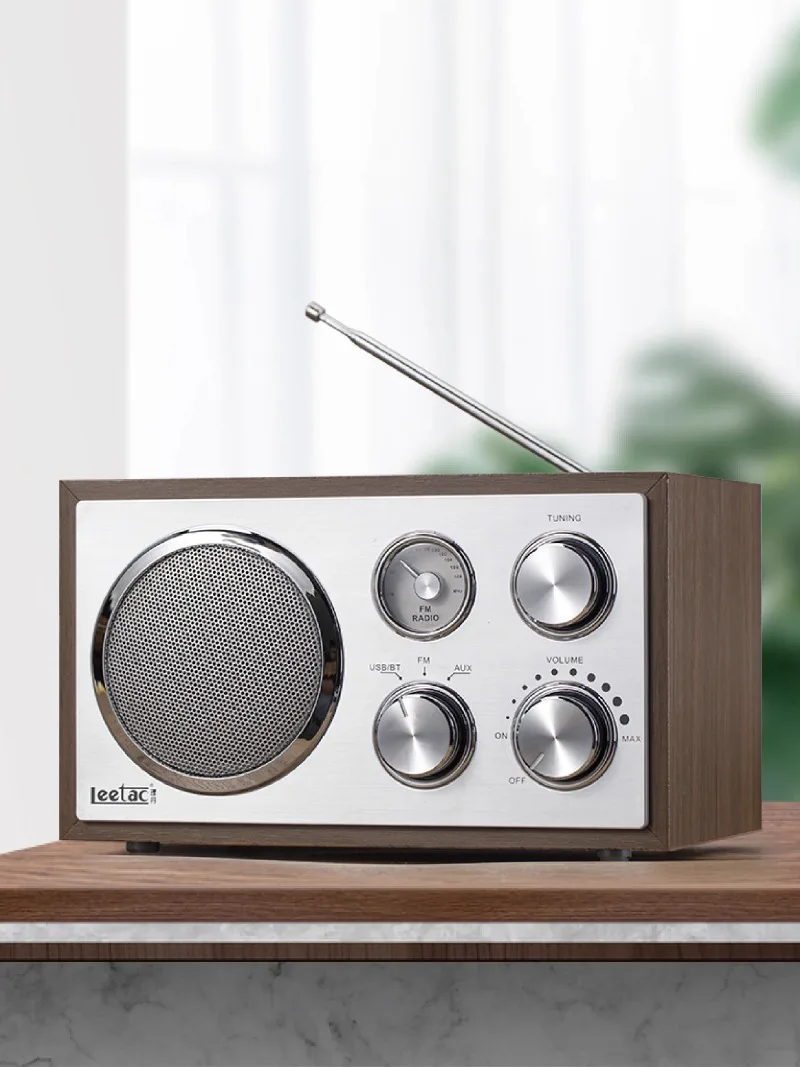 Retro Radio Wooden Bluetooth Speaker Desktop Desktop Computer Speaker Home Collection Speaker for The Elderly