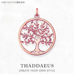 Rose Gold Plated Tree Pendant Brand New Fine Jewelry Europe 925 Sterling Silver Romantic Gift For Woman