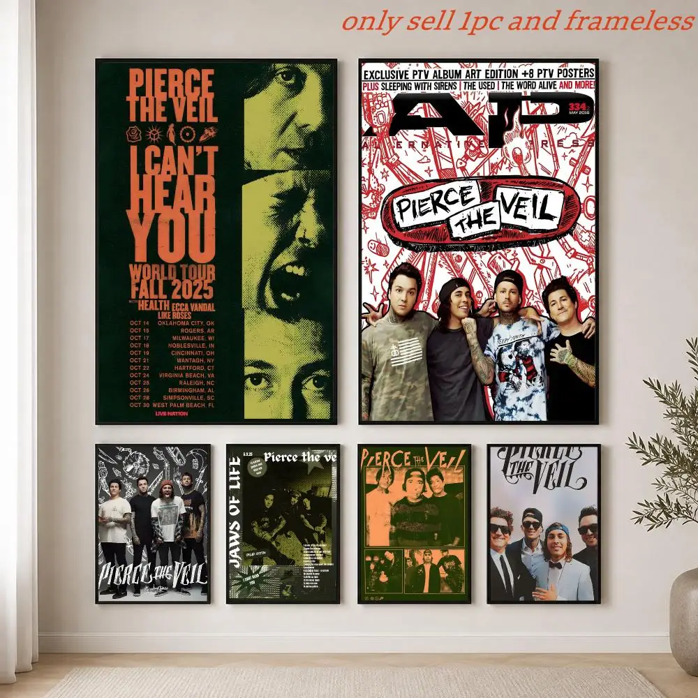 Pierce The Veil Band Poster HD Home Sticky Wall Waterproof Home Living Room Bar Aesthetic Decor