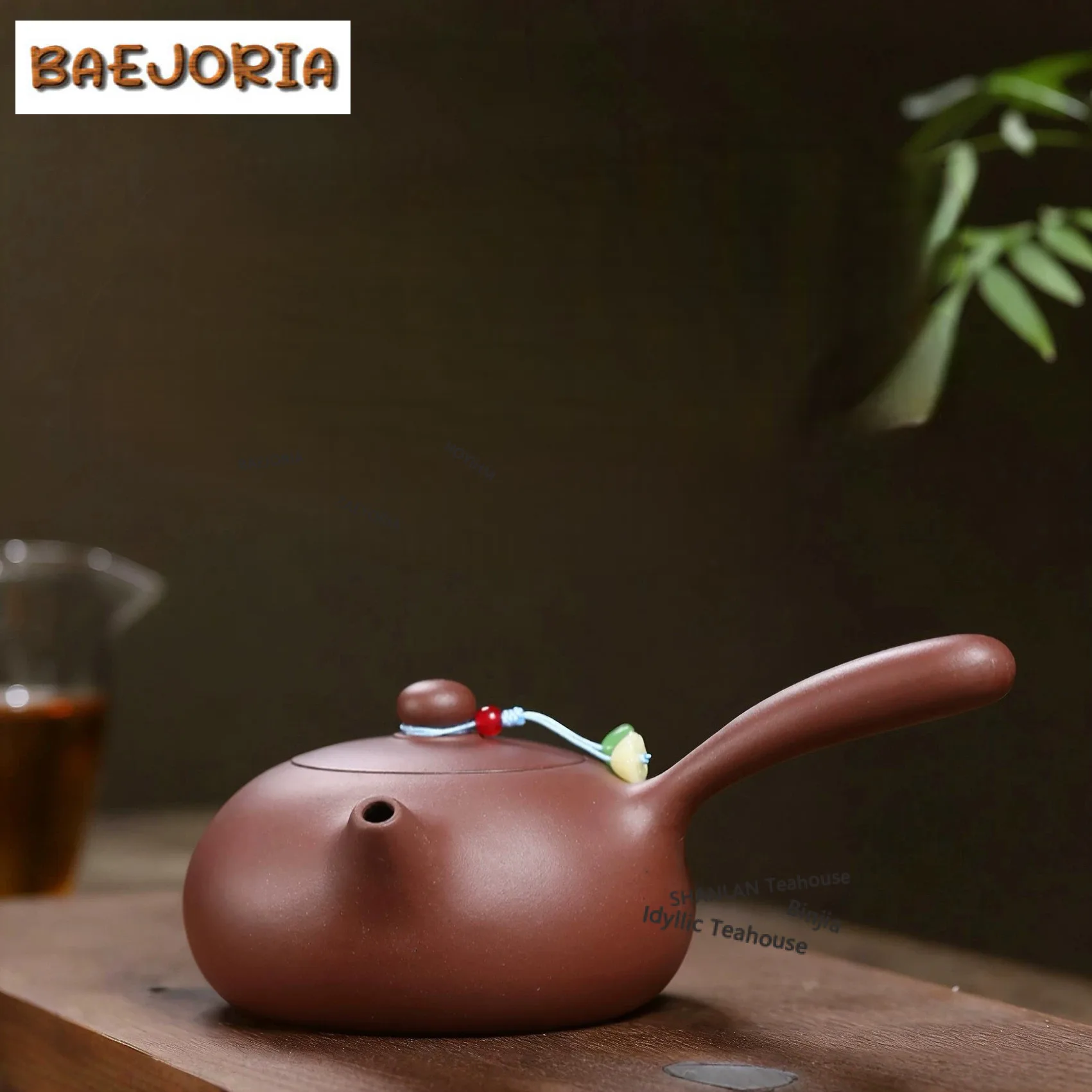 

270ml Elegant Yixing Purple Clay Teapots Handmade Side Handle Pot Raw Ore Purple Mud Kettle Zisha Tea Set Cafes Accessories Gift