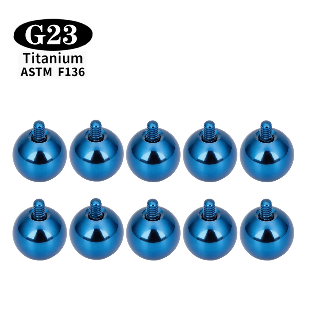10 Stück ASTM F136 Titan-Kugeln 2/3/4/5mm, eloxiert, G23 Titan, externes/internes Gewinde, Lippen-Bananen-Kugel, Körperschmuck, Großhandel – Detail 4