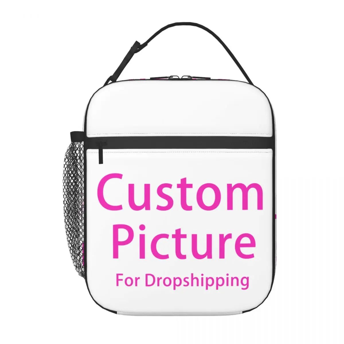 Personalized Custom Photo Logo Insulated Lunch Bag for Camping Travel Customized DIY Print Portable Thermal Cooler Lunch Box