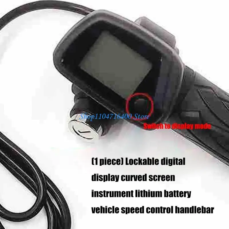 y1gd Anti Theft Lockable Throttle Grip Curved Digital Speedometer Suitable for E Bike