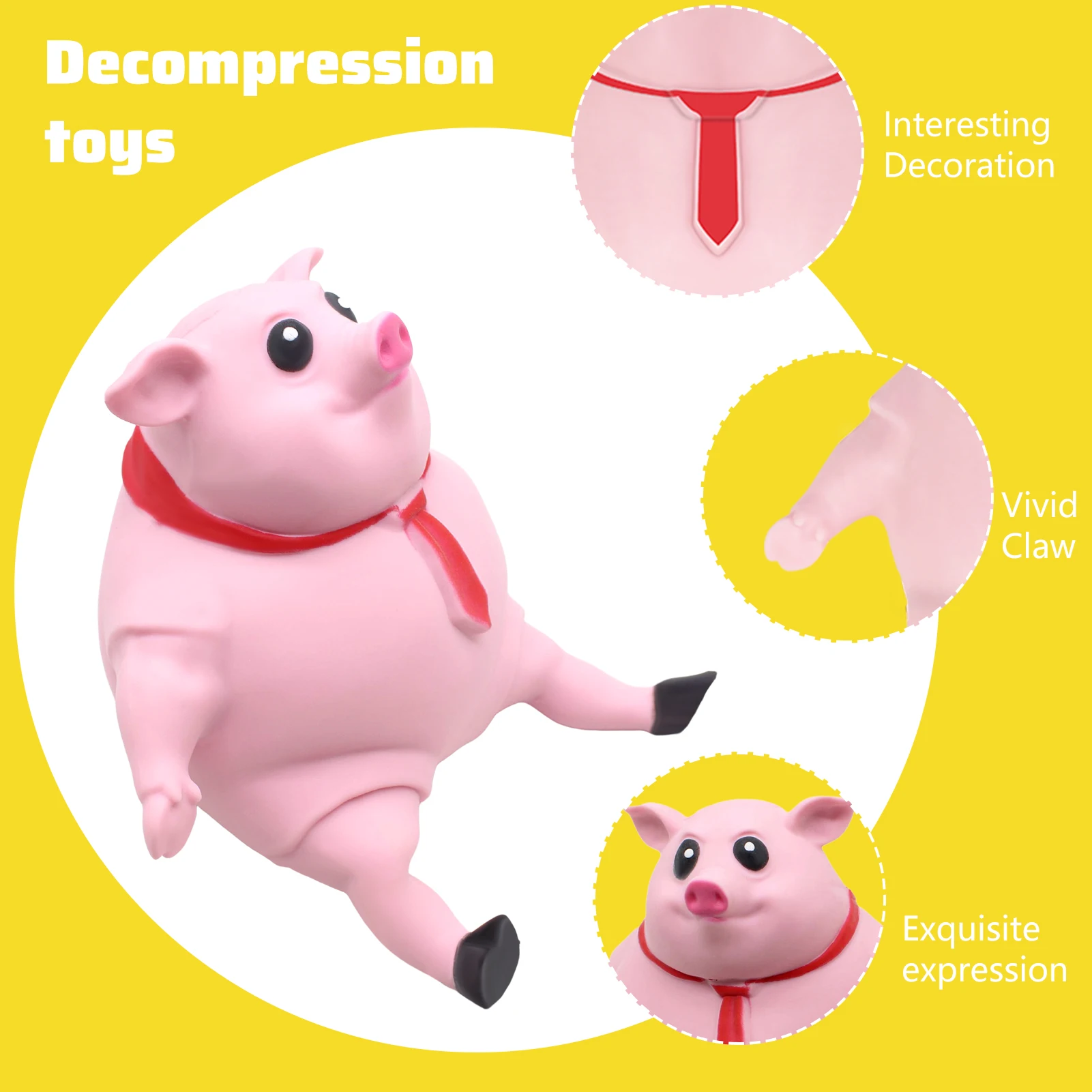 Bonito porco rosa squeeze brinquedo macio estiramento ansiedade alívio brinquedo portátil squeezable brinquedo de descompressão para crianças adulto