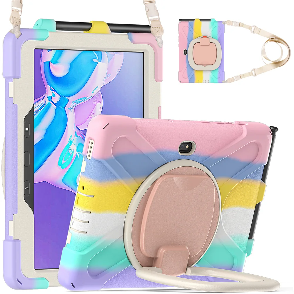 

Kids Safe Shockproof TPU + PC Pull Ring Stand Tablet Cover For Samsung Tab S9 FE S7 S6 Lite Tab A Active3 Active 5 4 Pro Case