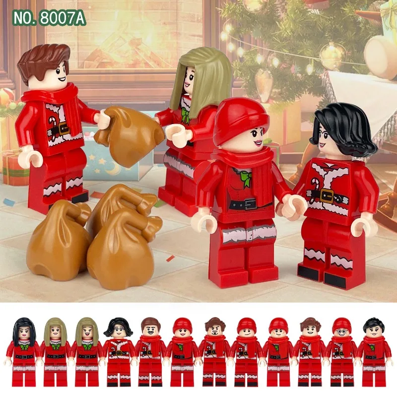 

Cross-border wholesale Halloween doll 8007A scarf accessories children's building block toys hot Christmas figurine small