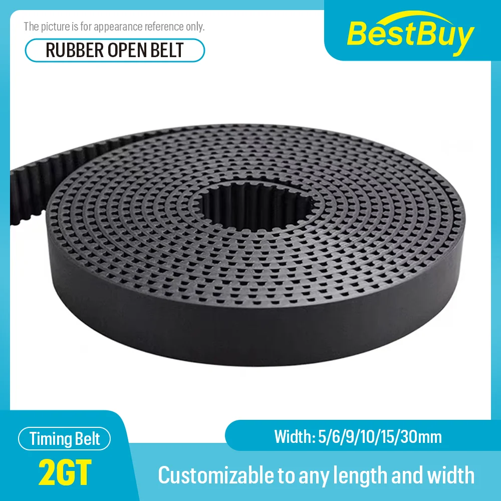 GT2 Open timing belt 5/6/9/10/15/30mm 2GT Rubber Aramid Fiber cut to length for 3D printer wholesale