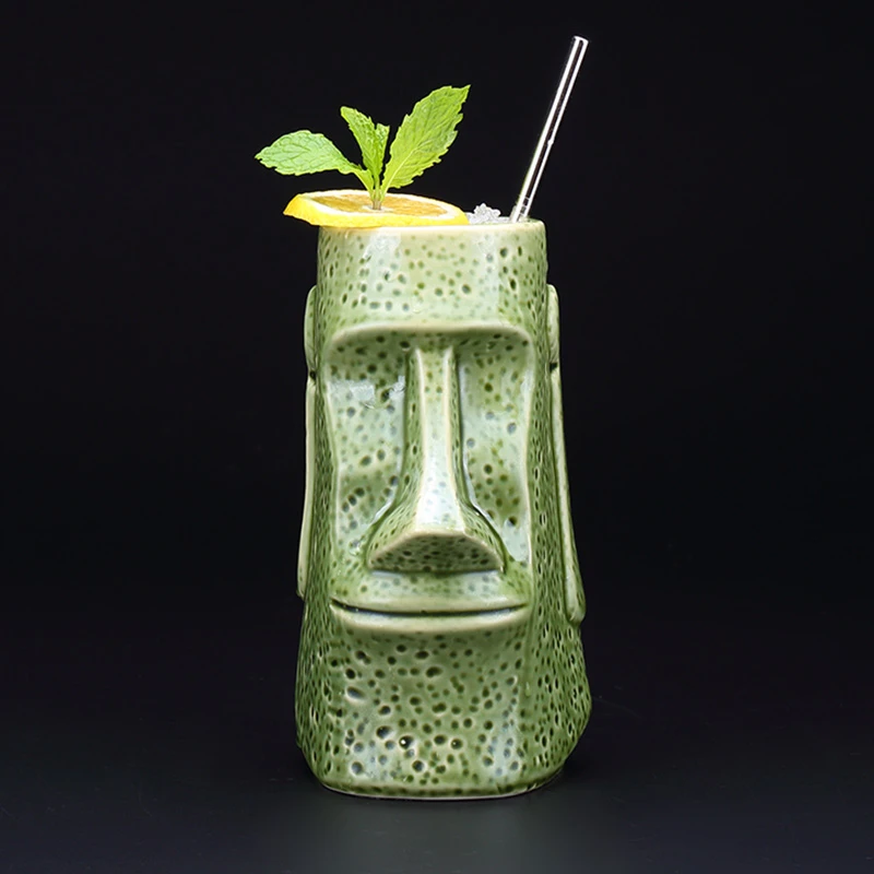 

700ml Hawaii Tiki Mugs Cocktail Cup Beer Beverage Mug Wine Mug Ceramic Ku.Ku.Kauioo Mugs Barware