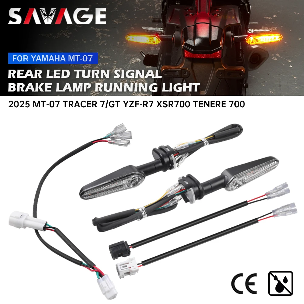 

2025 For YAMAHA MT-07 Tracer 7/GT YZF-R7 Motorcycle Rear Brake Tail Light LED Turn Signal Flashing Lamp Tenere 700 XSR700 XTZ700