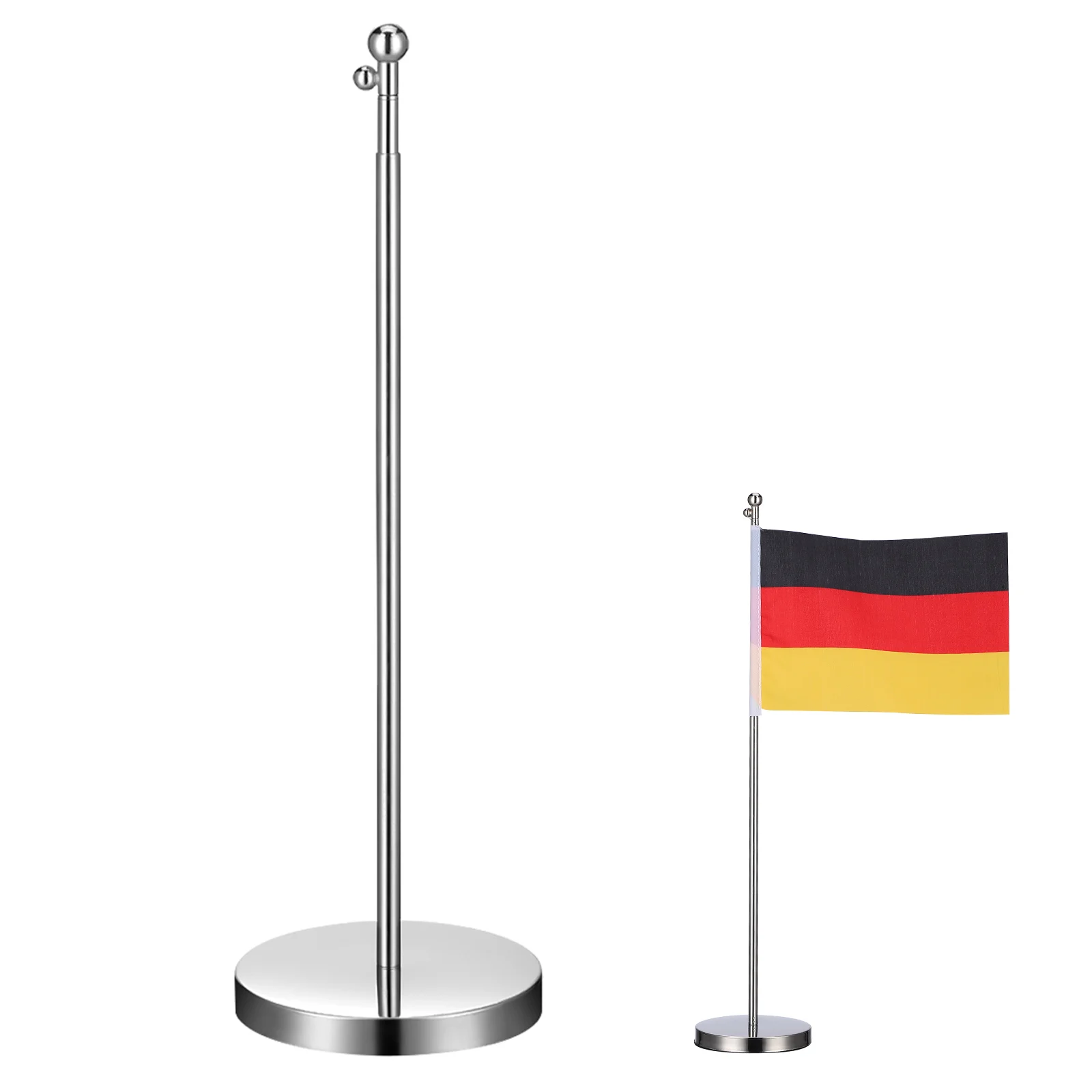 

Household Flag Holder Stainless Steel 10.8 Inch Telescopic Flag Pole Desktop Decor Office Accessory Office Accessory