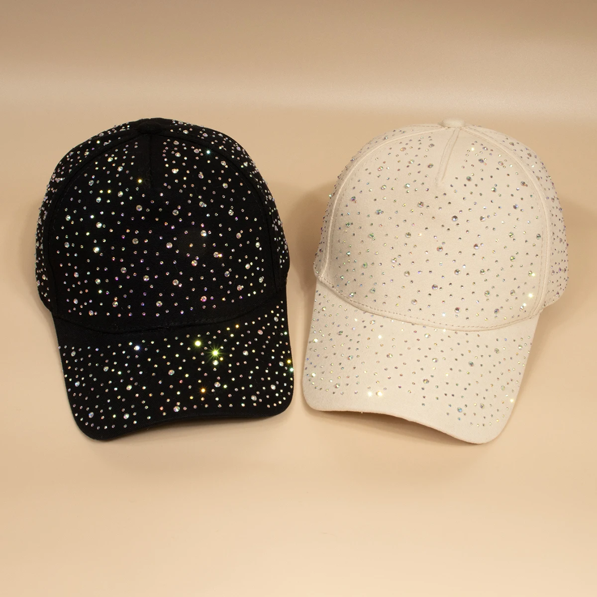 Unisex Pure Color Baseball Cap Starry Sky Rhinestone Decorated Four Seasons Universal Hat for Men And Women