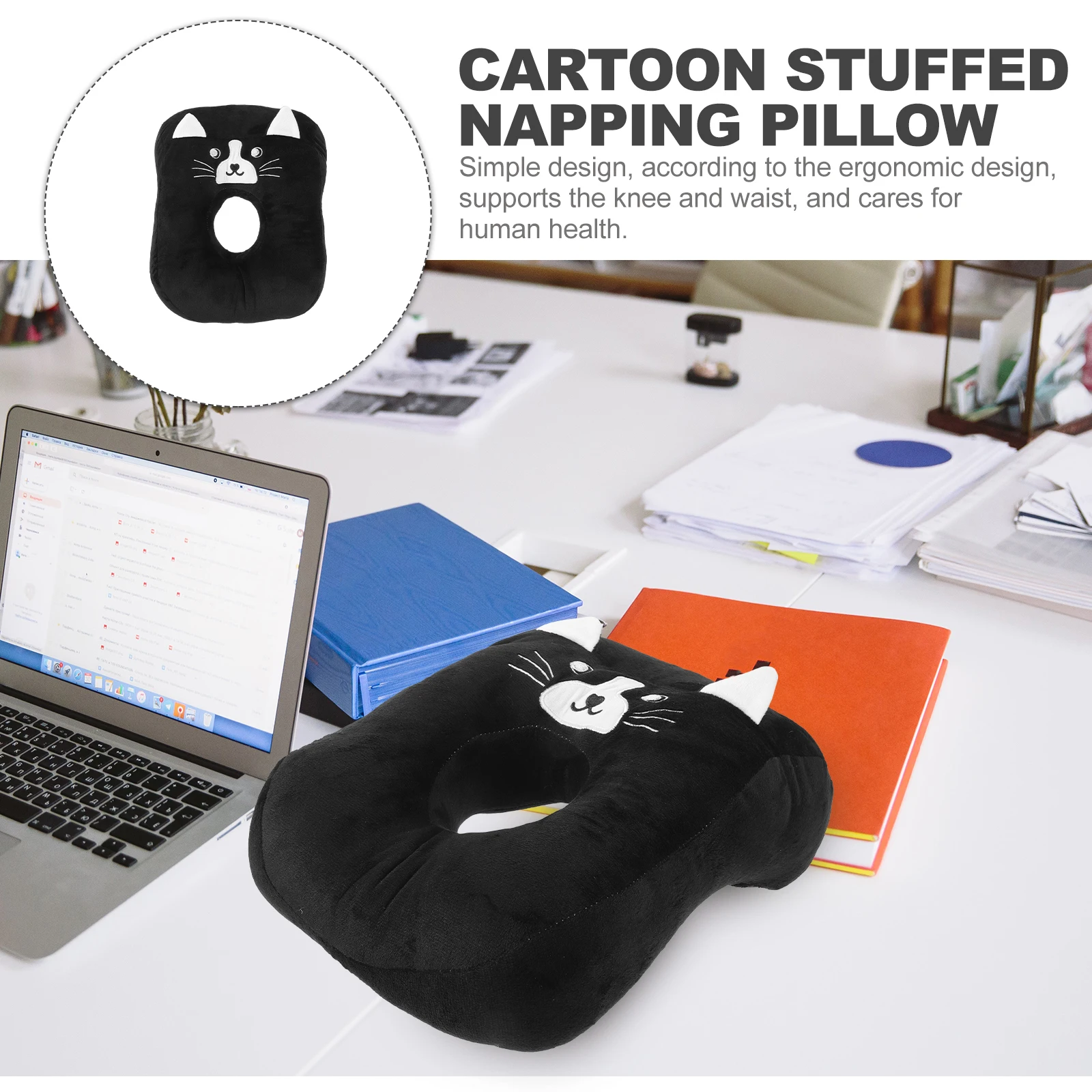 

Adorable Cartoon Office Desk Nap Face Down Stuffed Cushion Soft Cotton Filled Ergonomic Design Arm Hole Pillow For School Work