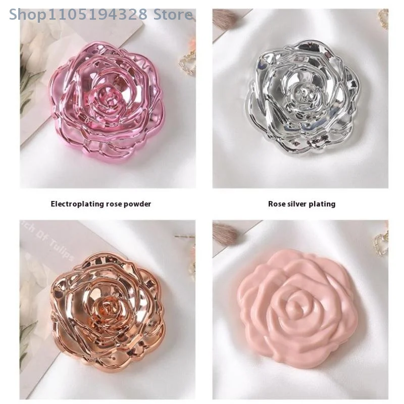 [MP] 1 قطعة مرآة جيب صغيرة بتصميم وردي مزدوج الجوانب محمولة باليد أداة تجميل مستحضرات التجميل المدمجة