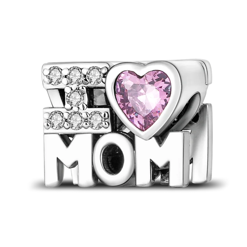Original Charms 925 Silver Mother's Day Heart-shaped Beads Fit Charms Plata 925 Bracelets for Women Jewelry Making Fine Gifts