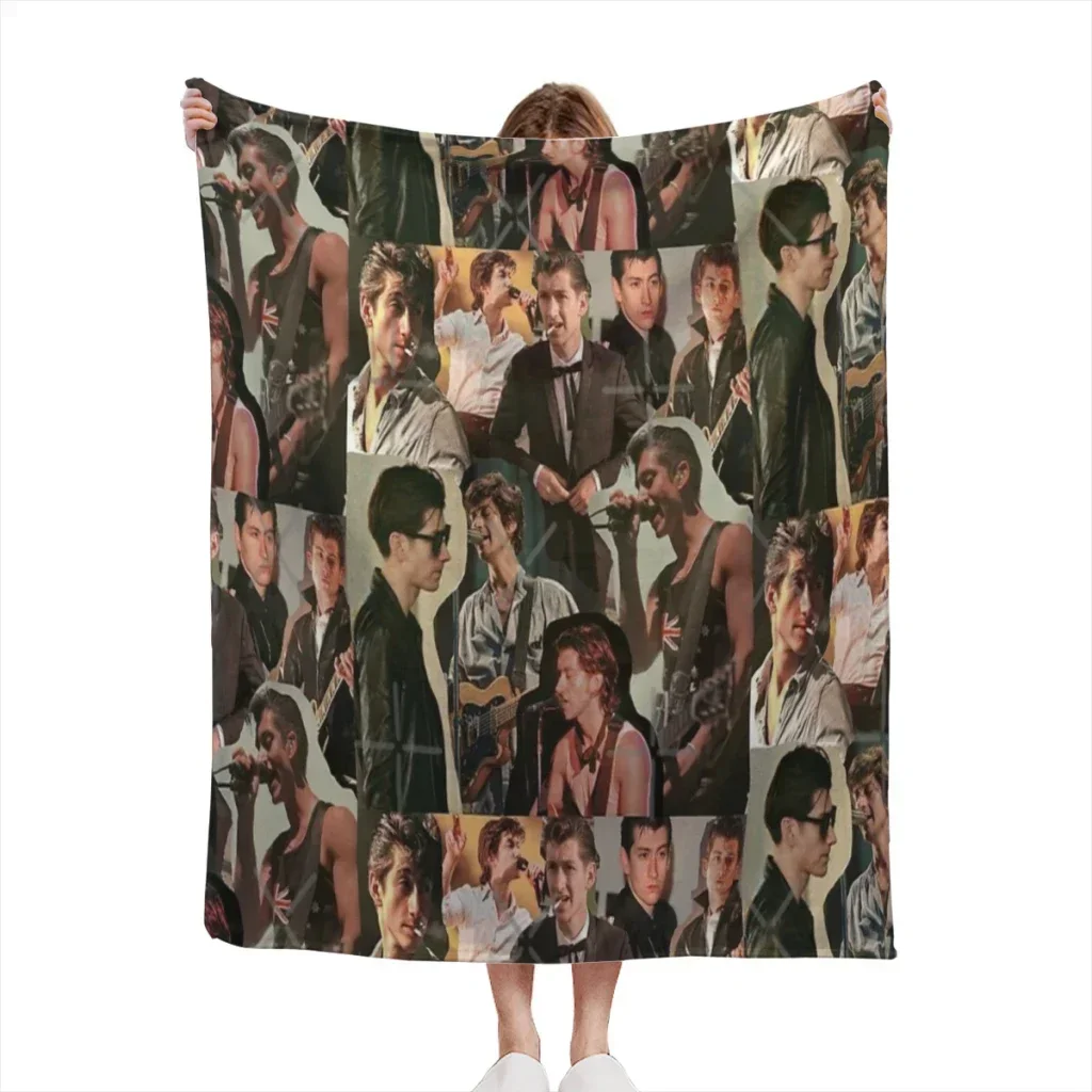 Alex Turner Arctic Monkeys Collage Thin Blanket Fluffy Soft Bedroom Decor Sofa Blankets Comforter Home and Decoration Summer