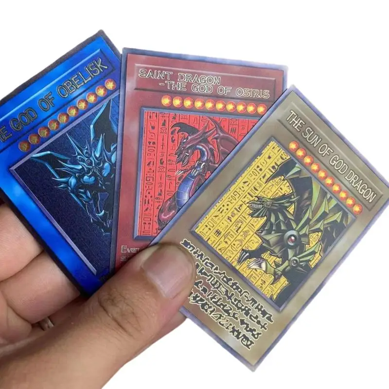 Yu-Gi-Oh Steel plate card 25th Egyptian God Comic version DIY Metal Flash Series Anime Game Collection Action Toy Figures Gifts