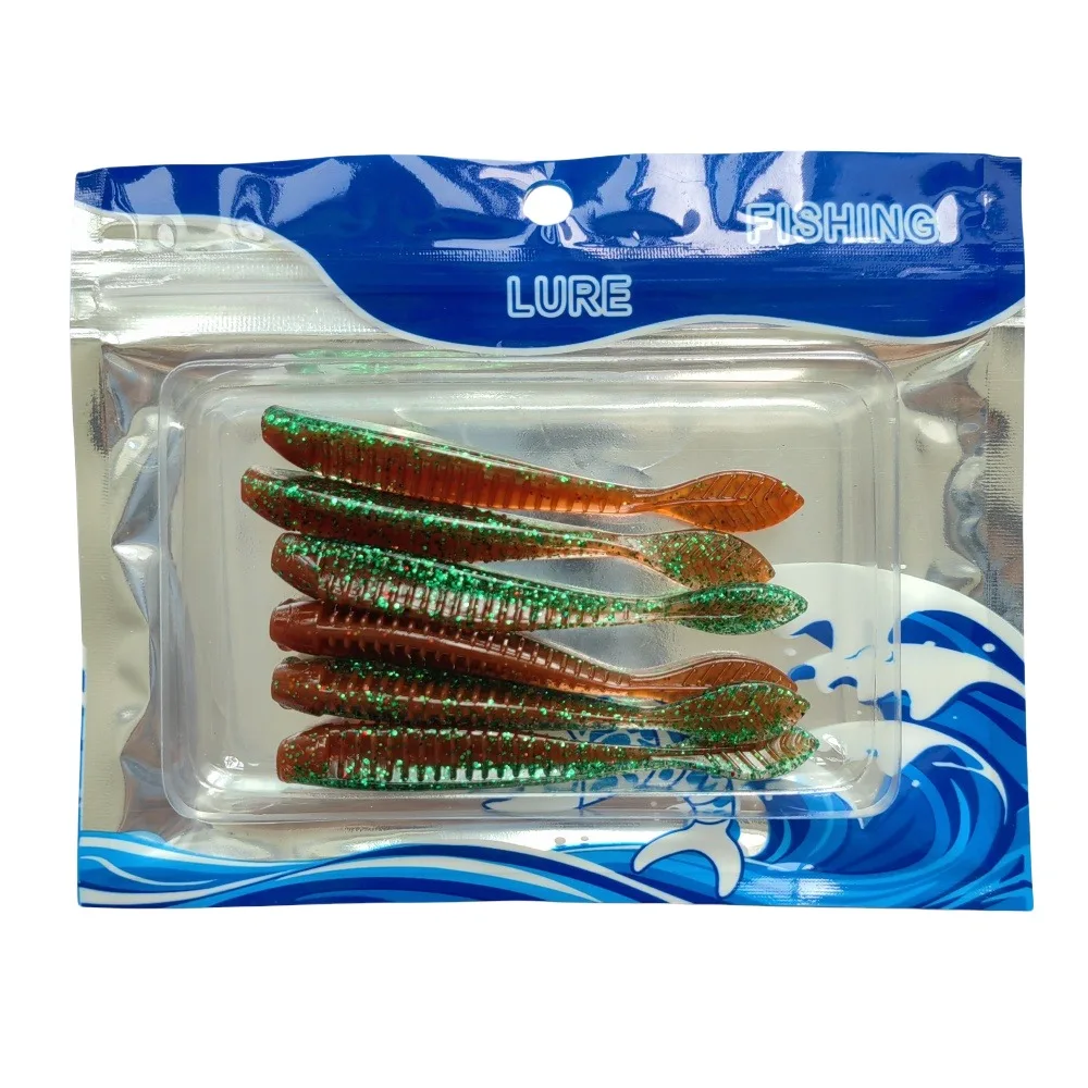 MUKUN 6PCS TPE Schwimmenden Angeln Weicher Köder 2,3g/85mm Wobbler Swimbait Silikon Köder Bass Barsch locken Künstliche Köder Tackle – Detail 12