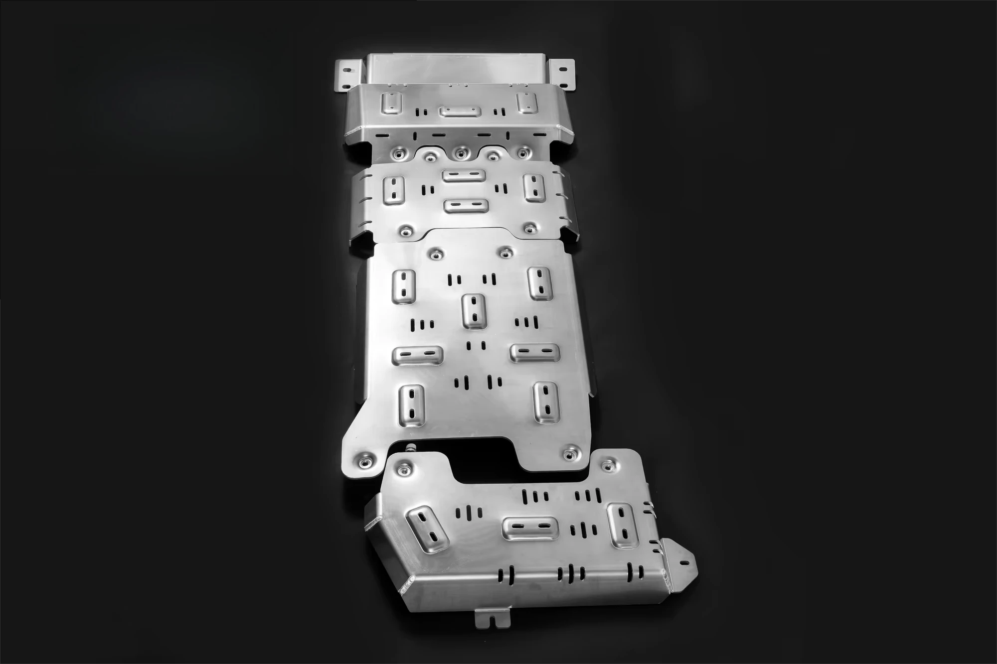 For F150 3.5T 5/8mm Aluminum Alloy Skid Plate System New 3D Upgraded Engine Protector Chassis Anti-Skid Plate