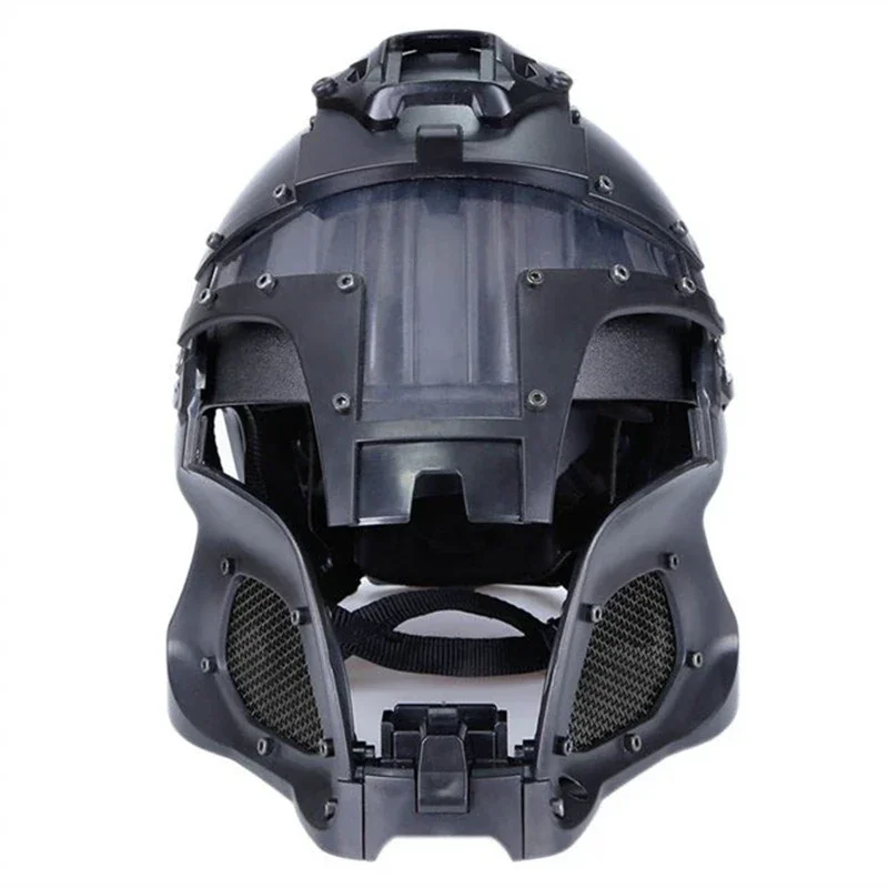 Helm taktis, perlengkapan perlindungan tembak olahraga luar ruangan CS Berburu gigi Airsoft, aksesoris Paintball Wargame abad pertengahan besi