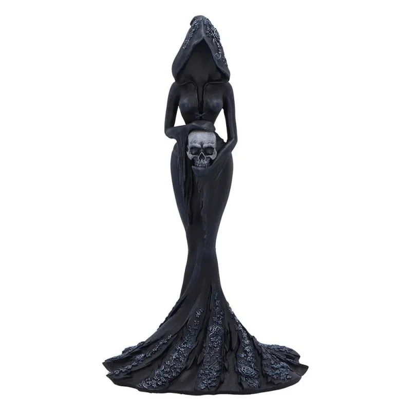 Dark Gothic Resin Witch Angel Figurine, Hooded Reaper Statue, Halloween Desktop Decoration Collectible Ornament Unique Gift