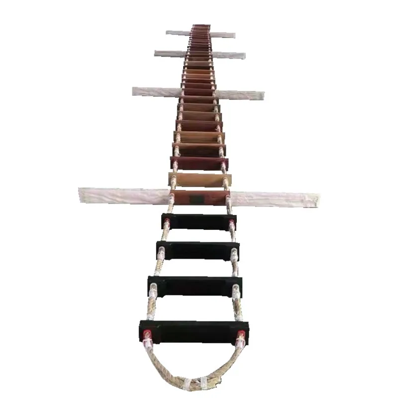 Climbing Emergency Escape Wooden Folding Pilot Rope Ladder For Sale