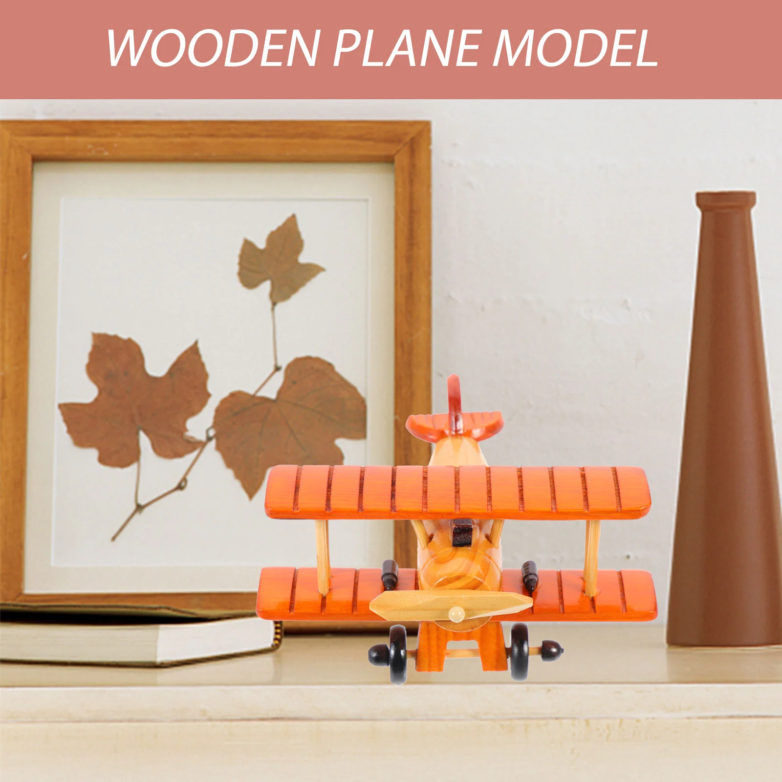 Wooden Airplane Model Vintage Plane Wooden Crafts Retro Airplane Figurines Propeller Airplane Decoration Wood Aircraft