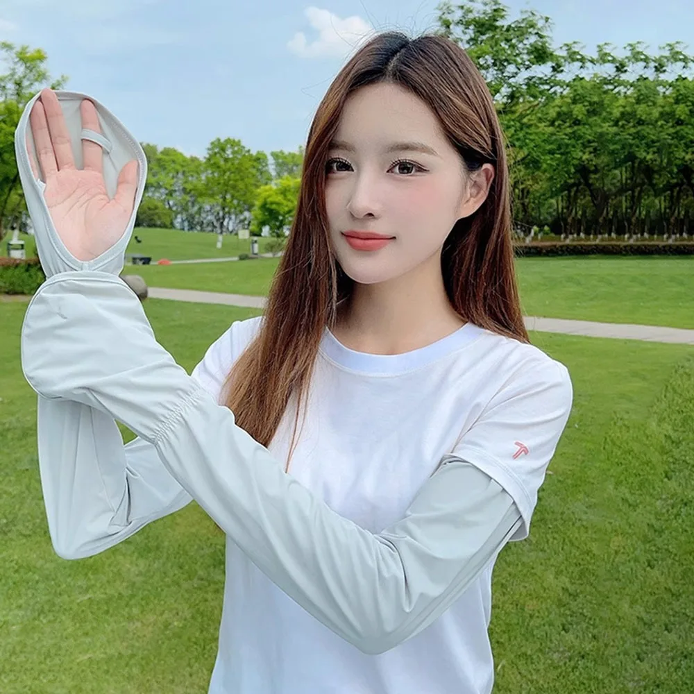 새로운 통기성 냉각 슬리브 UV 차단 슬림핏 팔 슬리브 아이스 실크 슬리브 야외 사이클링