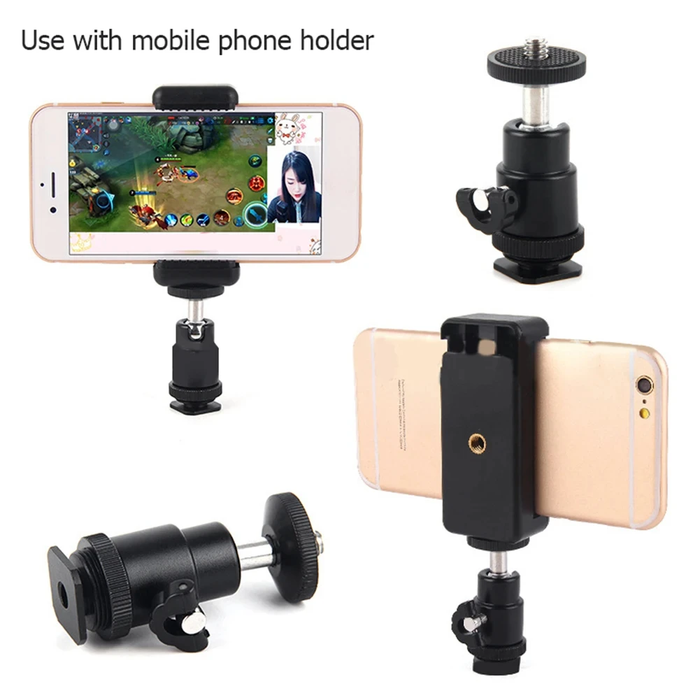 Universal Moblie Phone Clip Bracket Holder Mount 1/4 Screw Hot Shoe Phone Clip Tripod Camera Photography Accessories Bracket