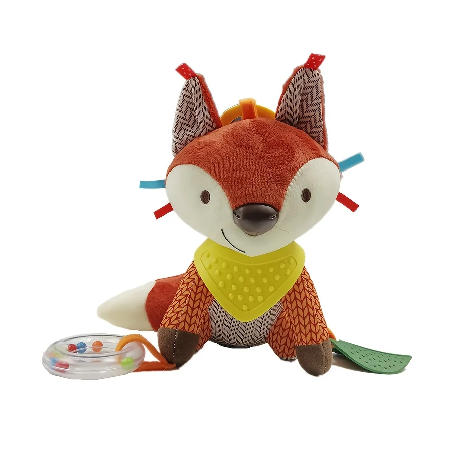 1 juguete de zorro de peluche suave para bebé, muñeco de peluche calmante para bebé de 0 a 12 meses, cumpleaños/Navidad/ Acción de Gracias de 0 a 3 años