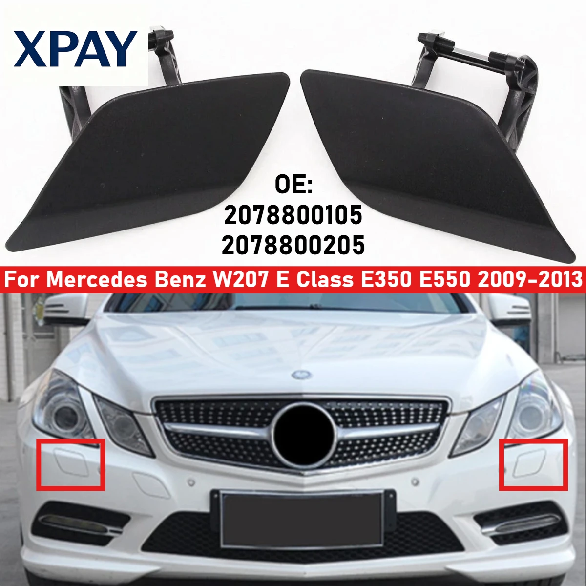 

Новый автомобиль для Mercedes Benz W207 E Class E350 E550 2009-2013 2078800105 2078800205 Автомобильный передний бампер, фара, омыватель, распылитель Co