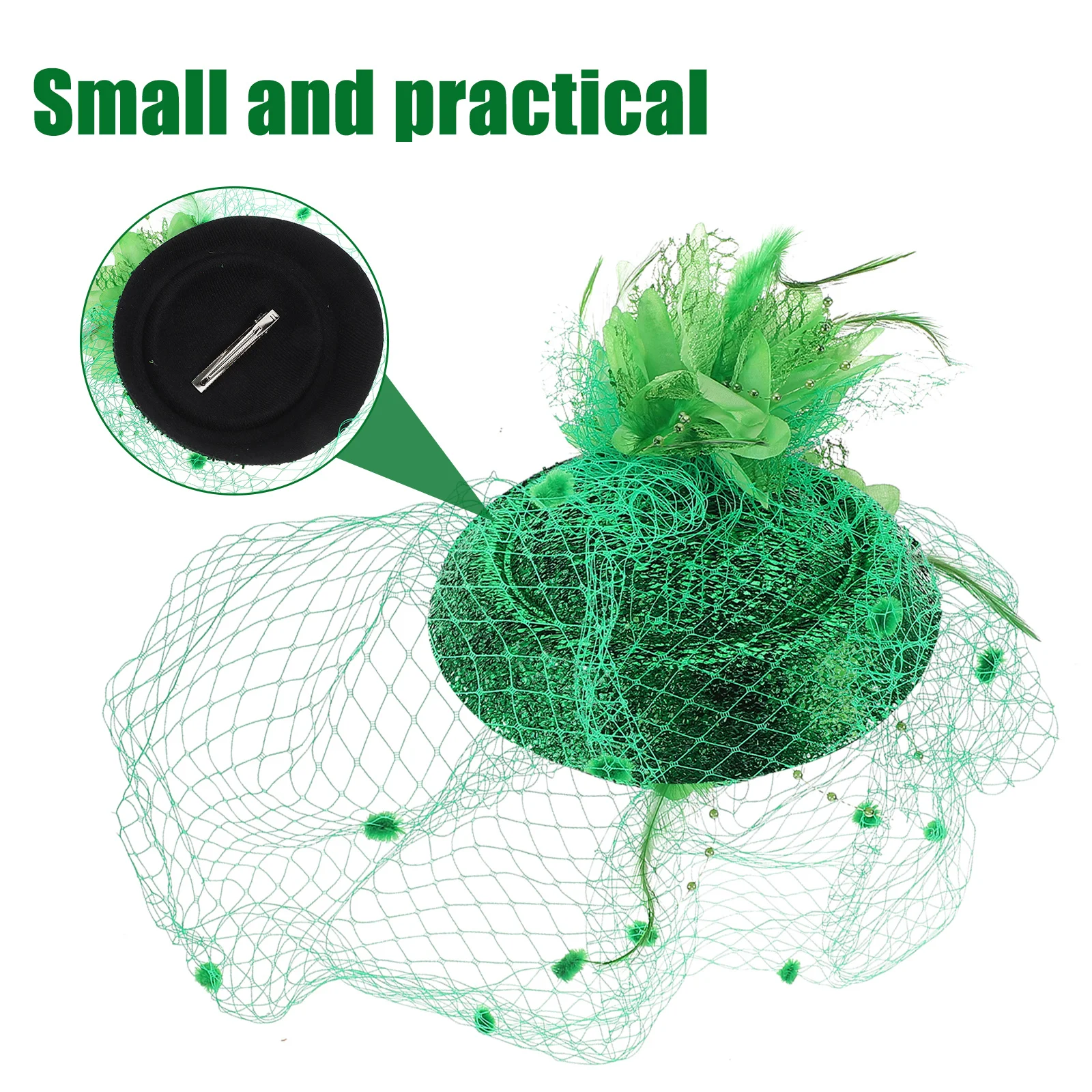 

Green Veil Vintage Fascinator Hat Mini Hair Clip St Patricks Day Holiday Party Hair Accessories Fascinator Hats for Women