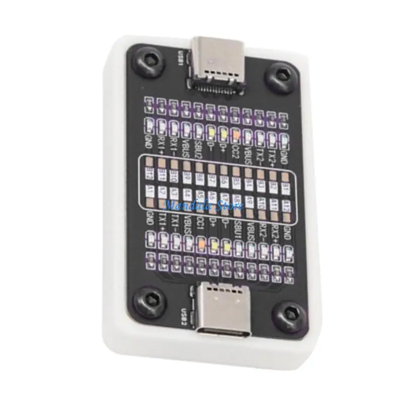 U2JC Double Ended Type C Fast Charging Cable Tester With LED Indicators And Battery Powered