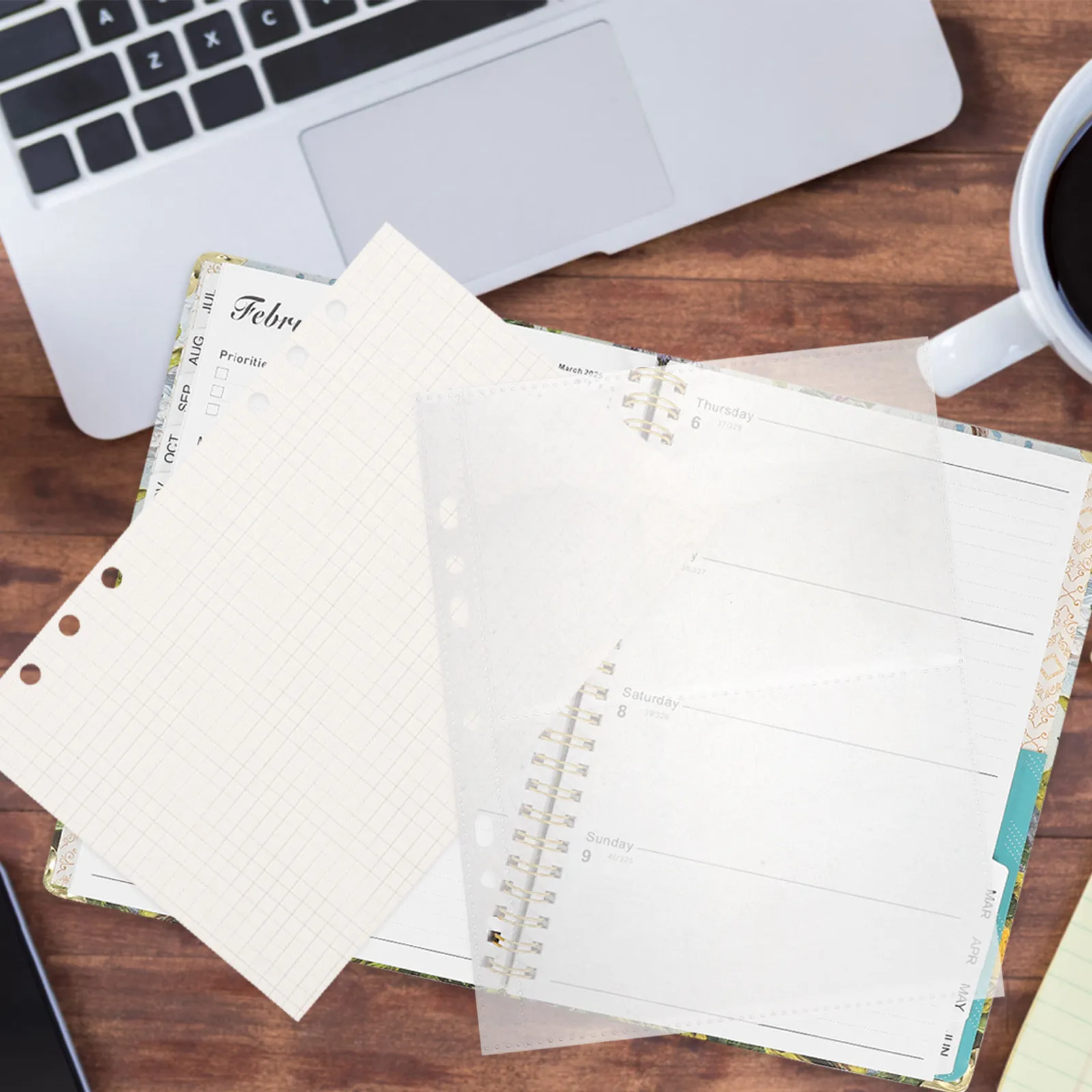 

80 листов формата А5 для органайзера-папки, 7-дырочные прозрачные вкладыши для хранения документов в школе и офисе, сменные карманы для фотоальбомов