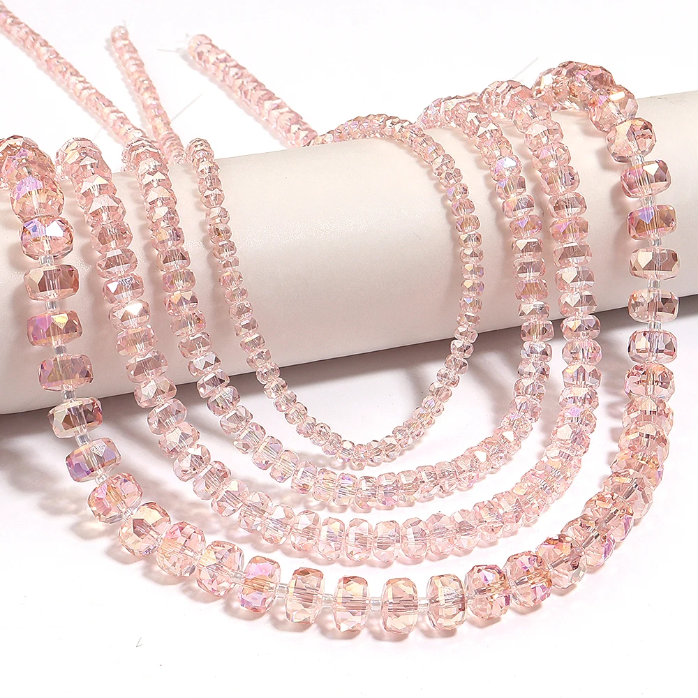 4/6/8mm Wheel Shape Austrian Crystal Glass Beads Flat Round Glass Loose Beads For Jewelry Making Bracelets DIY Accessories - view 6