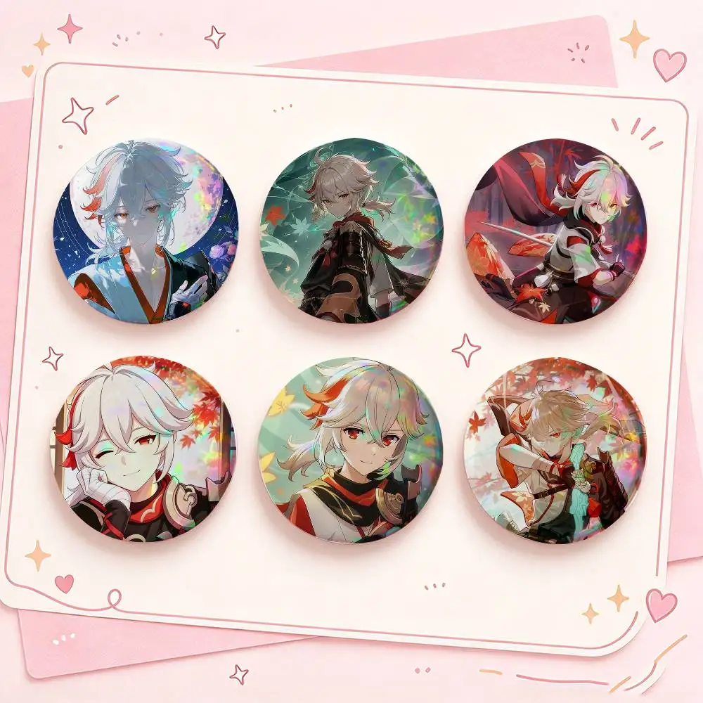 Kaedehara K-Kazuha Genshin Badges Creative Tinplate Button PinsBrooch Badge Clothes Backpack