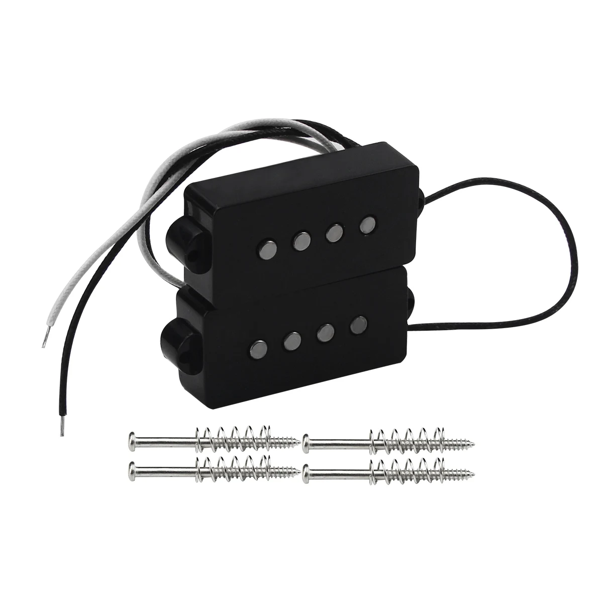 FLEOR Open Alnico 5 PB Bass Pickup Humbucker Pickup Bass 4 String Alnico V Black for PB Parts Replacement