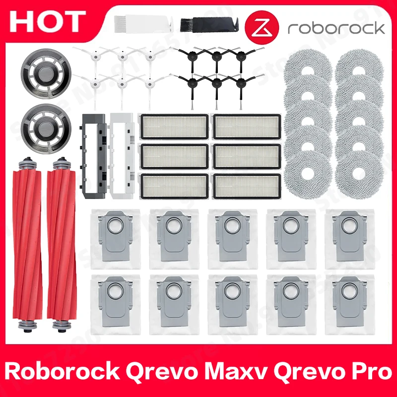 Roborock-Brosse latérale principale, filtre Hepa, support de vadrouille, sac à poussière, pièces de rechange, accessoires pour aspirateur, Q Revo Maxv, Q Revo Pro, P10 Pro