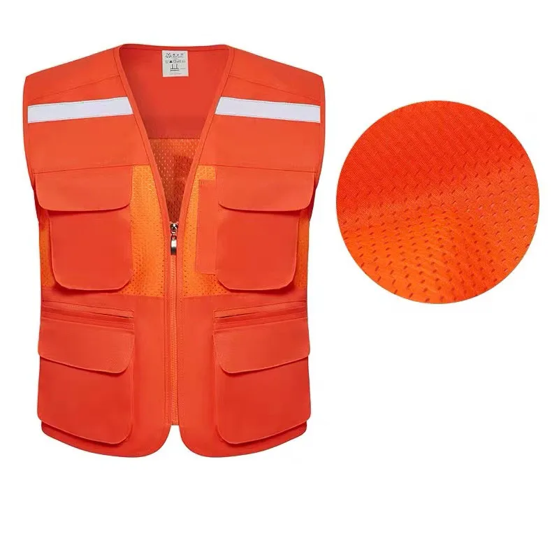 High Visibility Multiple Pockets Breathable Reflective Safety Vest Construction Site Night Riding Reflective Vest