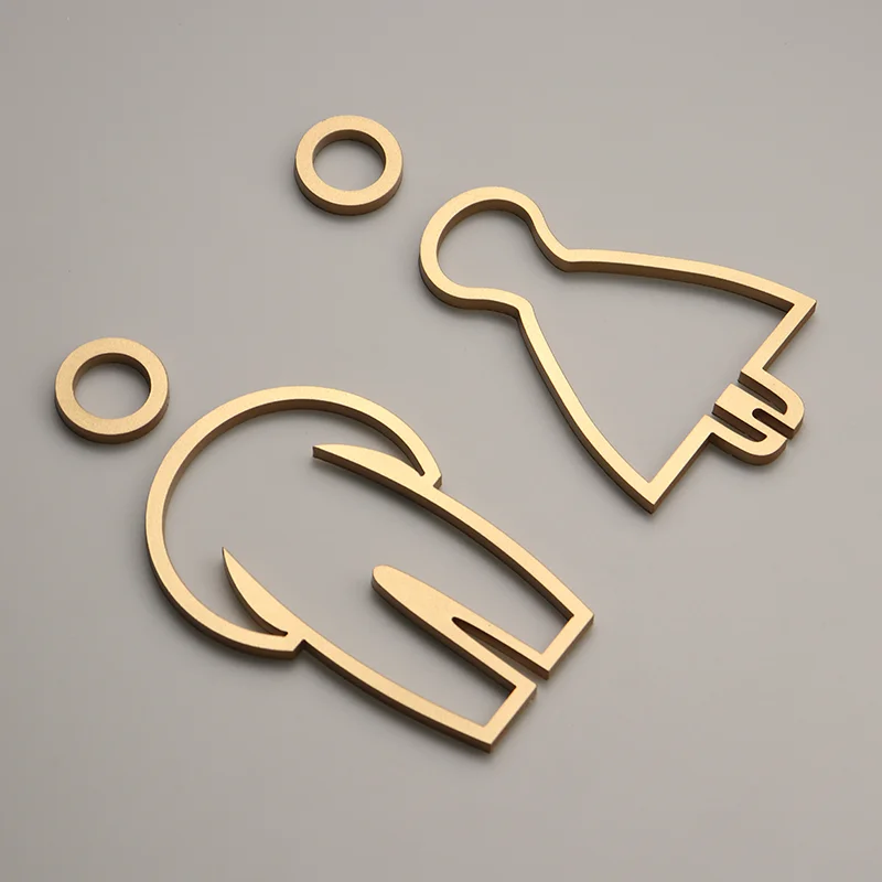 

Toilet Sticker Men and Women Paste Restroom Acrylic Reminder Sign Public Personalized Signage Washroom Door Sign Bathroom