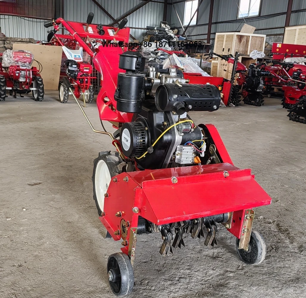 Farm 7HP/173F engine Four Drive Grass Removal Weeding Machine Agricultural Mini Power Weeder Rotary Tiller Grass Cutter