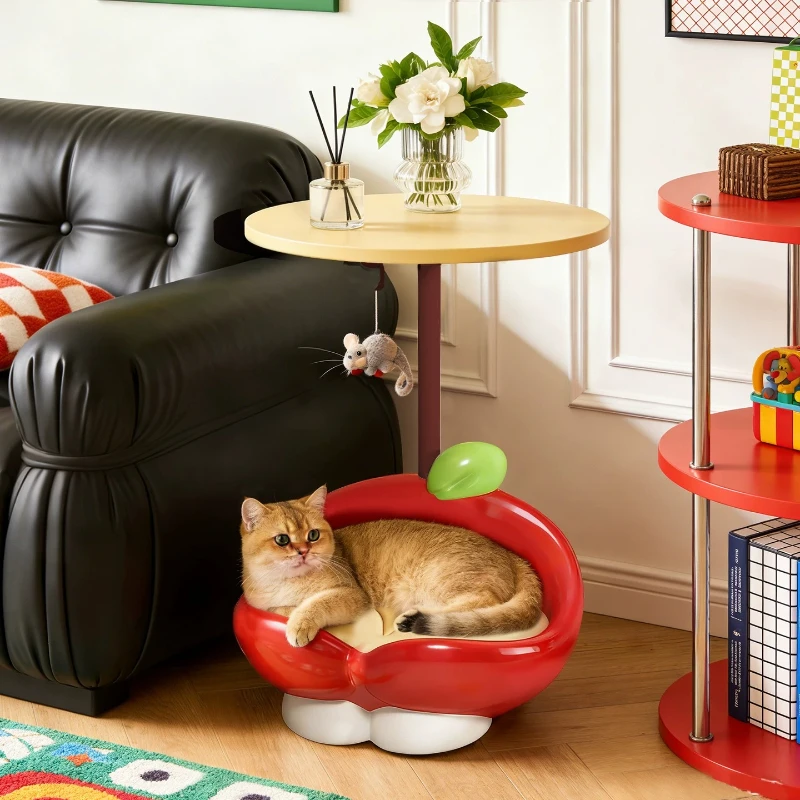 Cat Dopamine Designer Side Table Modern Cute Nordic Coffee Funky Small Table Space Saving Colorful Living Room Furniture