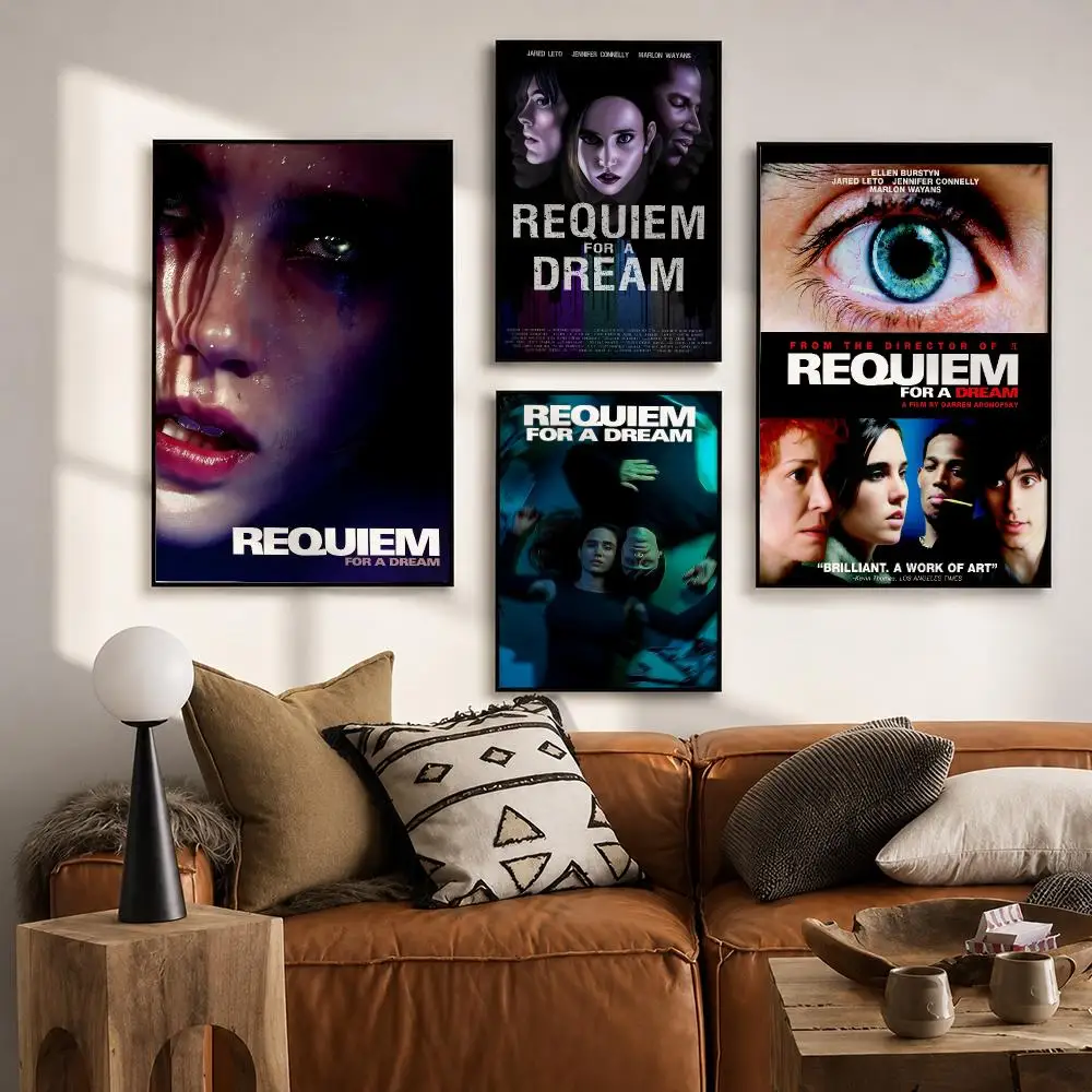 Movie Requiem for a Dream Poster HD poster wall art self-stick no-residue for home cafe office great gift