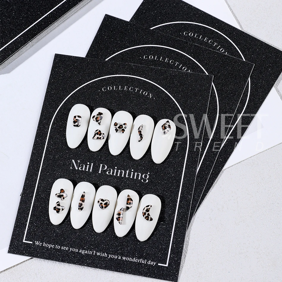 10/20/50pcs Press-On Nail Packaging Cards False Nail Design Swatch Display Handmade Cardboard Manicure Sample Show Card Tools